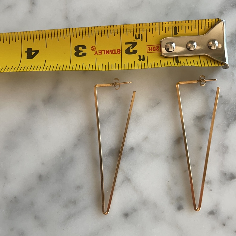Gold Fill Triangle Hoop Earrings - Picture 5 of 5